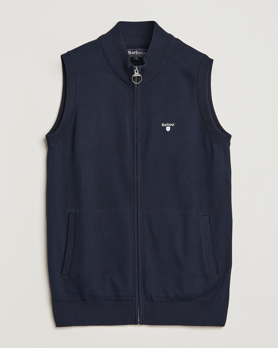 Herre | Trøjer | Barbour Lifestyle | Dordon Knitted Full Zip Gilet Navy