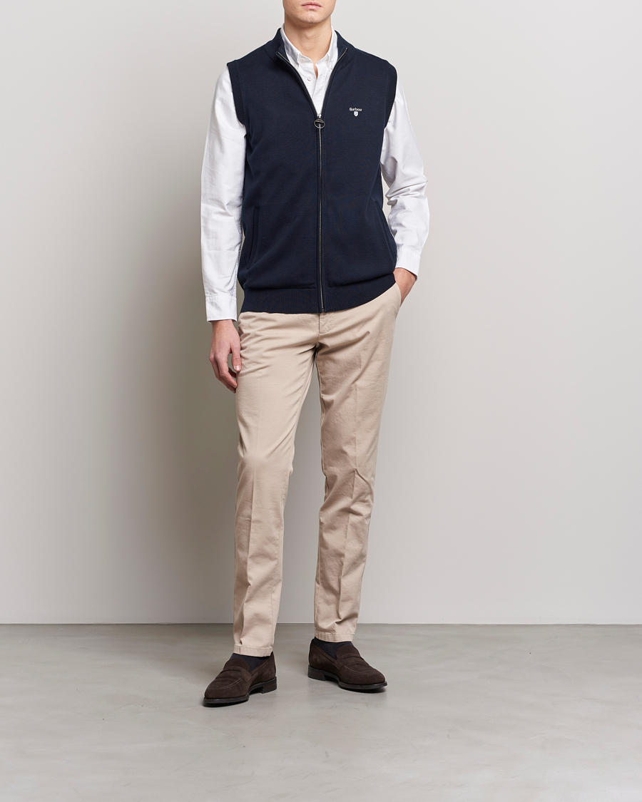 Herre | Trøjer | Barbour Lifestyle | Dordon Knitted Full Zip Gilet Navy