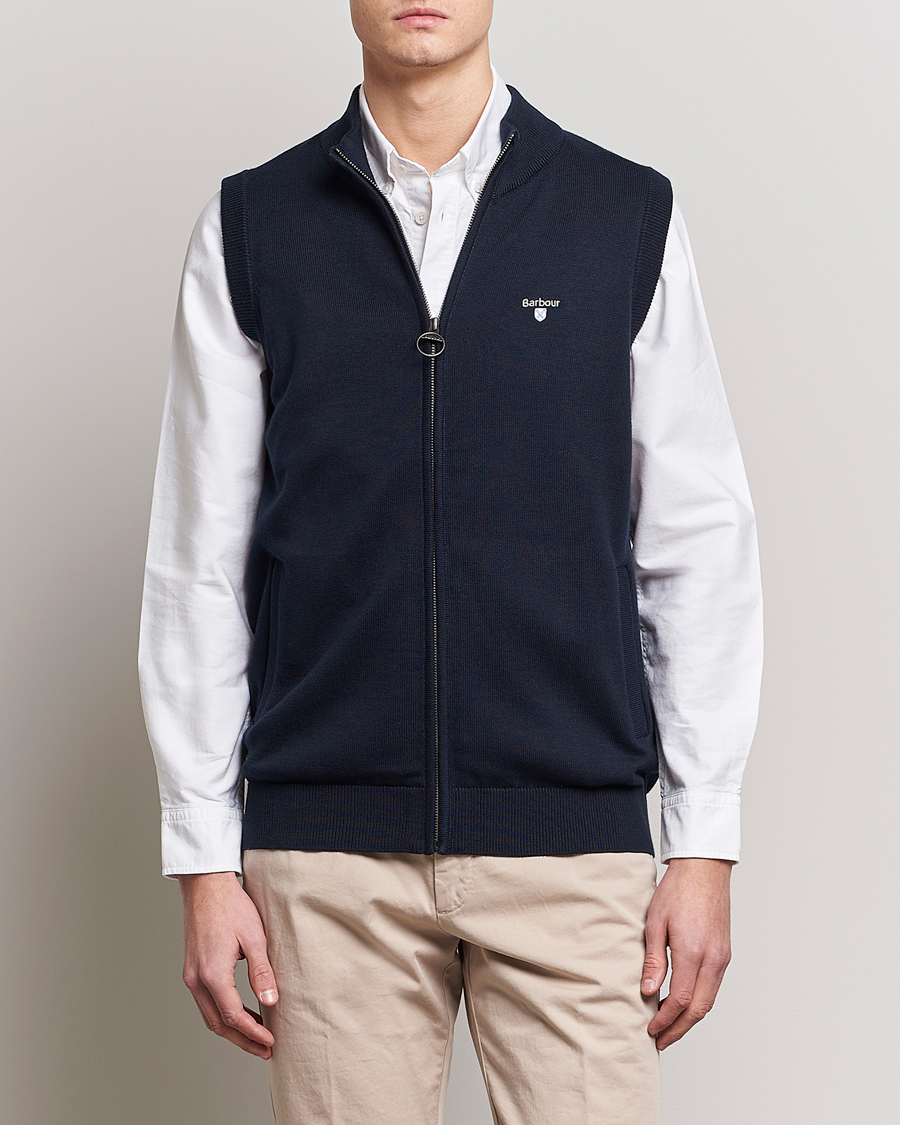 Herre | Trøjer | Barbour Lifestyle | Dordon Knitted Full Zip Gilet Navy