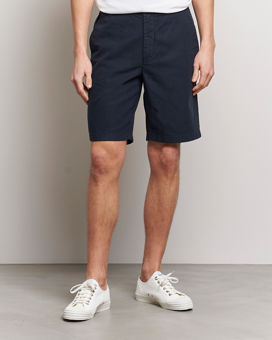 Herre | Stilsegment Casual Classics | Barbour Lifestyle | Linen/Cotton Drawstring Shorts Navy