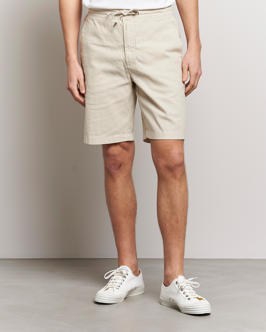 Herre | Drawstringshorts | Barbour Lifestyle | Linen/Cotton Drawstring Shorts Light Stone