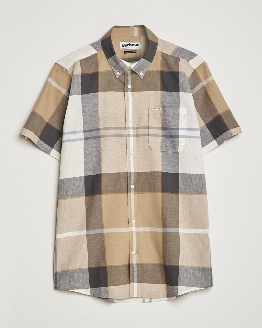 Herre | Skjorter | Barbour Lifestyle | Tailored Fit Douglas Cotton/Linen Shirt Beige