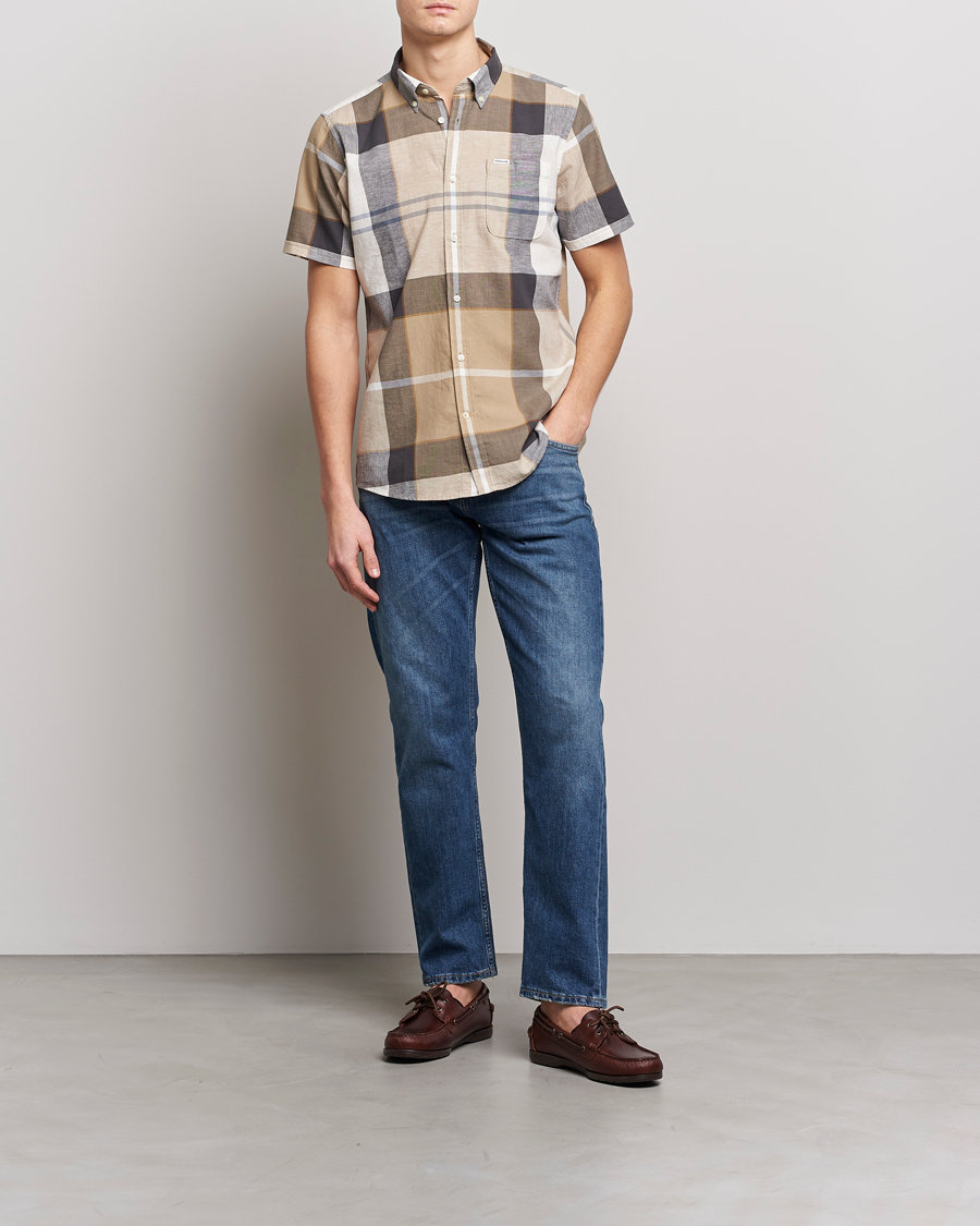 Herre | Skjorter | Barbour Lifestyle | Tailored Fit Douglas Cotton/Linen Shirt Beige