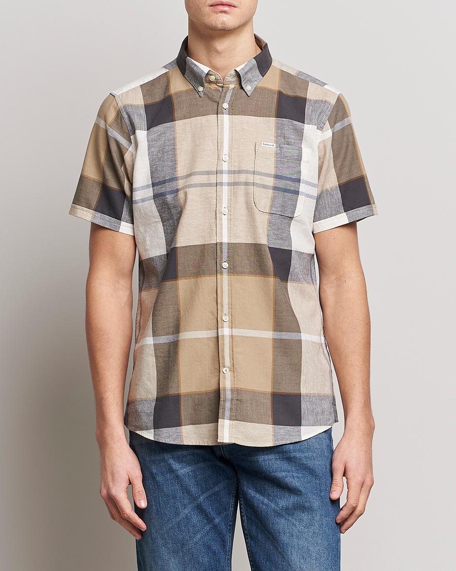 Herre | Skjorter | Barbour Lifestyle | Tailored Fit Douglas Cotton/Linen Shirt Beige