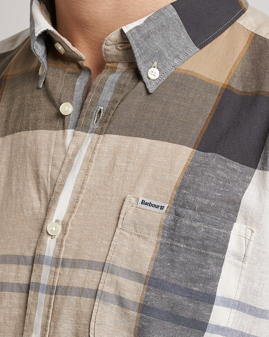 Herre | Skjorter | Barbour Lifestyle | Tailored Fit Douglas Cotton/Linen Shirt Beige