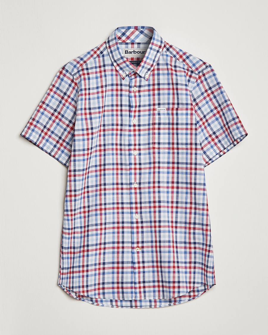 Herre | Skjorter | Barbour Lifestyle | Tailored Fit Kinson Short Sleeve Checked Shirt Red