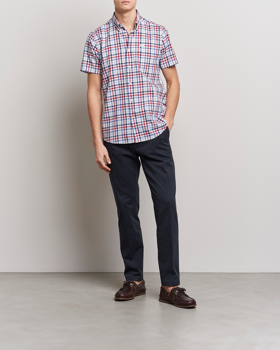 Herre | Skjorter | Barbour Lifestyle | Tailored Fit Kinson Short Sleeve Checked Shirt Red