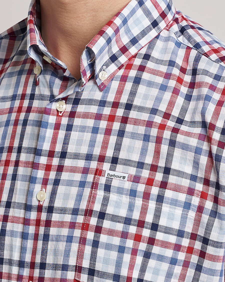Herre | Skjorter | Barbour Lifestyle | Tailored Fit Kinson Short Sleeve Checked Shirt Red
