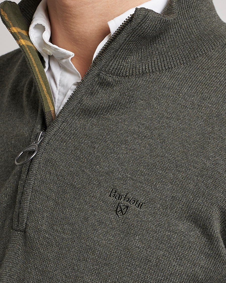 Herre | Trøjer | Barbour Lifestyle | Cotton Half Zip Olive Marl