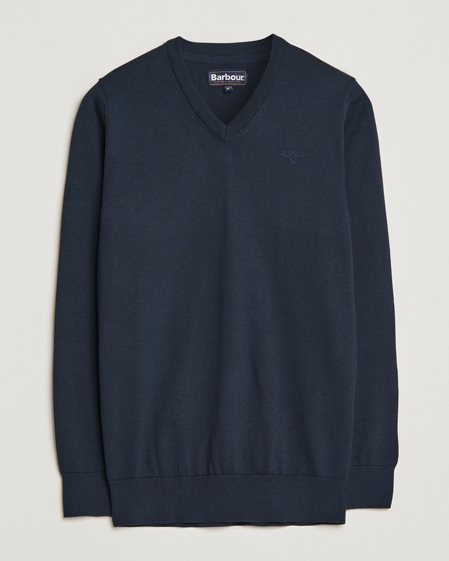 Herre |  | Barbour Lifestyle | Pima Cotton V-Neck Navy