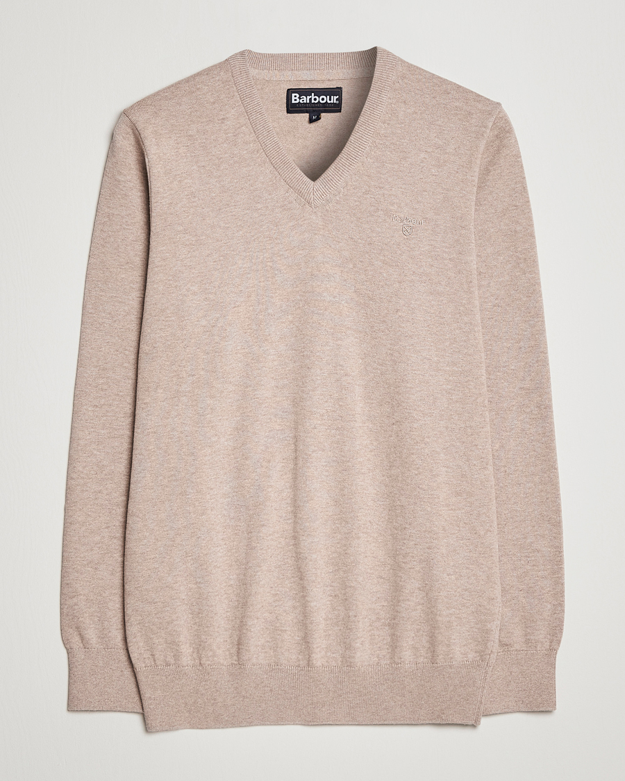 Herre | Trøjer | Barbour Lifestyle | Pima Cotton V-Neck Sand Marl