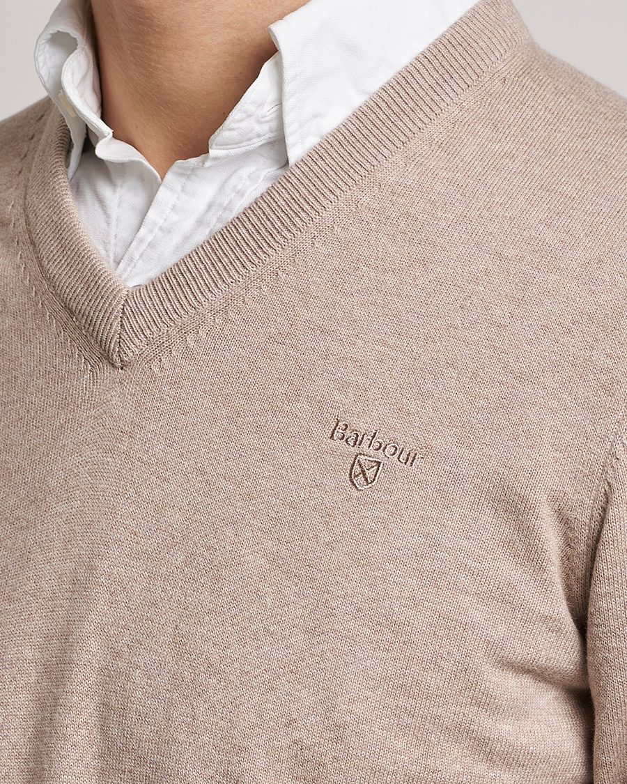 Herre | Trøjer | Barbour Lifestyle | Pima Cotton V-Neck Sand Marl