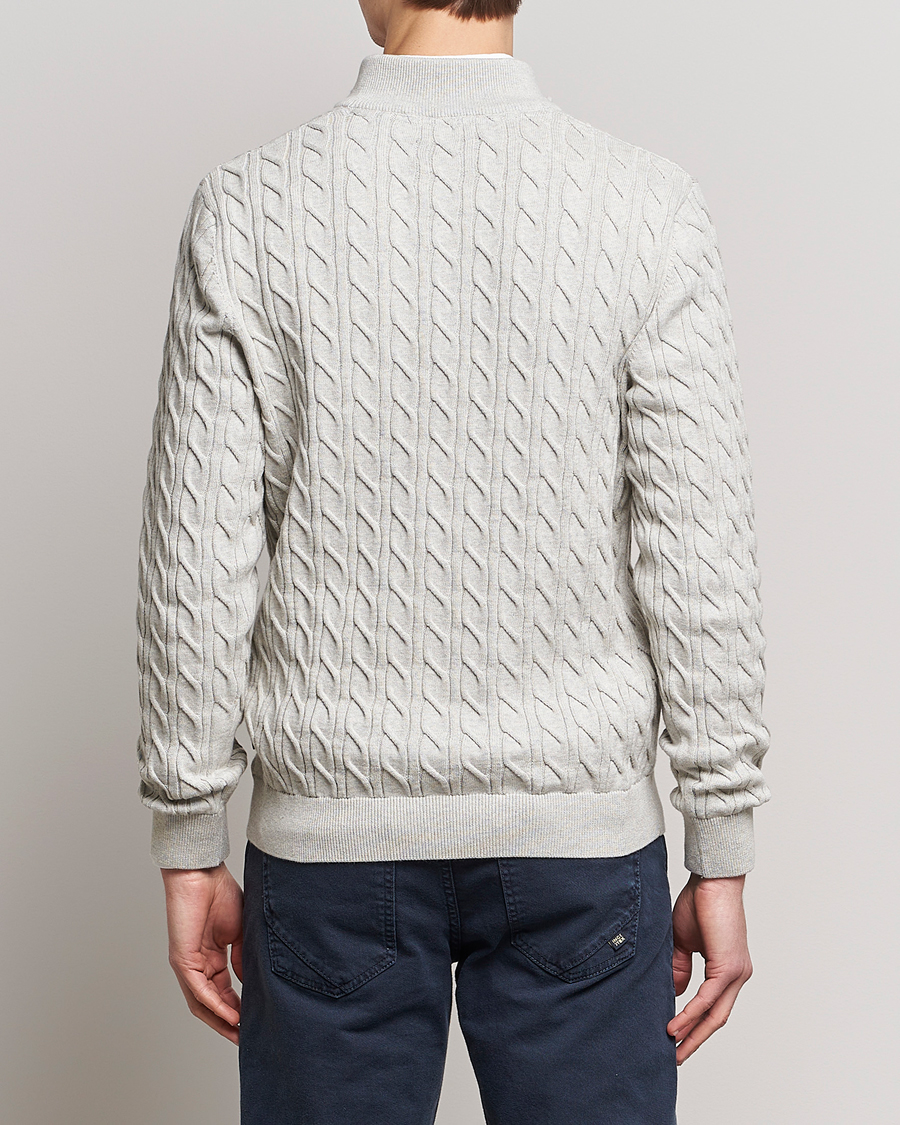 Herre | Trøjer | Barbour Lifestyle | Cable Knit Half Zip Ecru Marl
