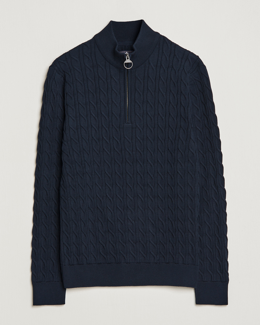 Herre | Trøjer | Barbour Lifestyle | Cable Knit Half Zip Navy