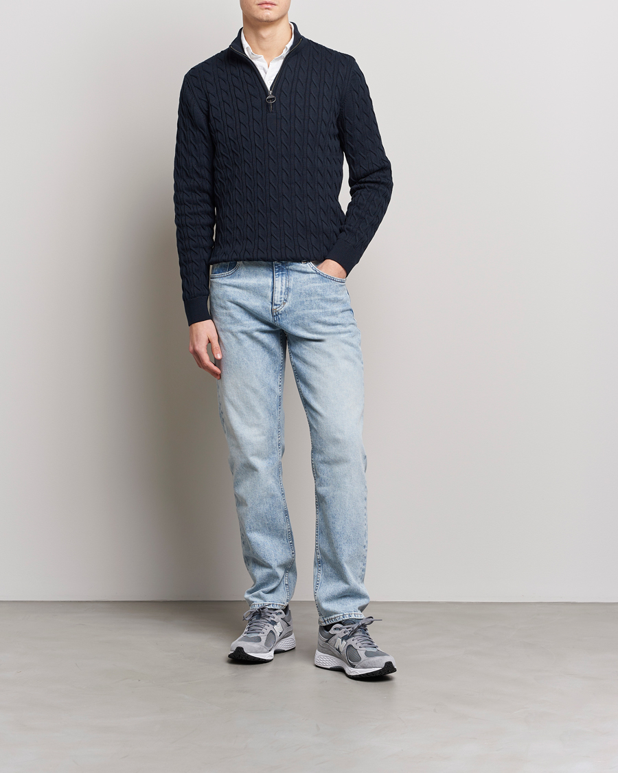 Herre | Trøjer | Barbour Lifestyle | Cable Knit Half Zip Navy