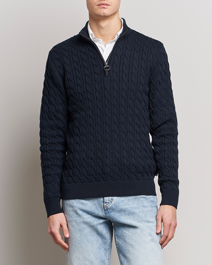Herre | | Barbour Lifestyle | Cable Knit Half Zip Navy