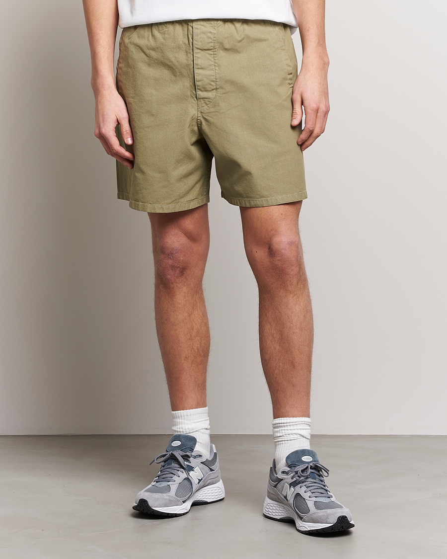 Herre | Drawstringshorts | Barbour White Label | Dillon Cotton Drawstring Shorts Bleached Olive