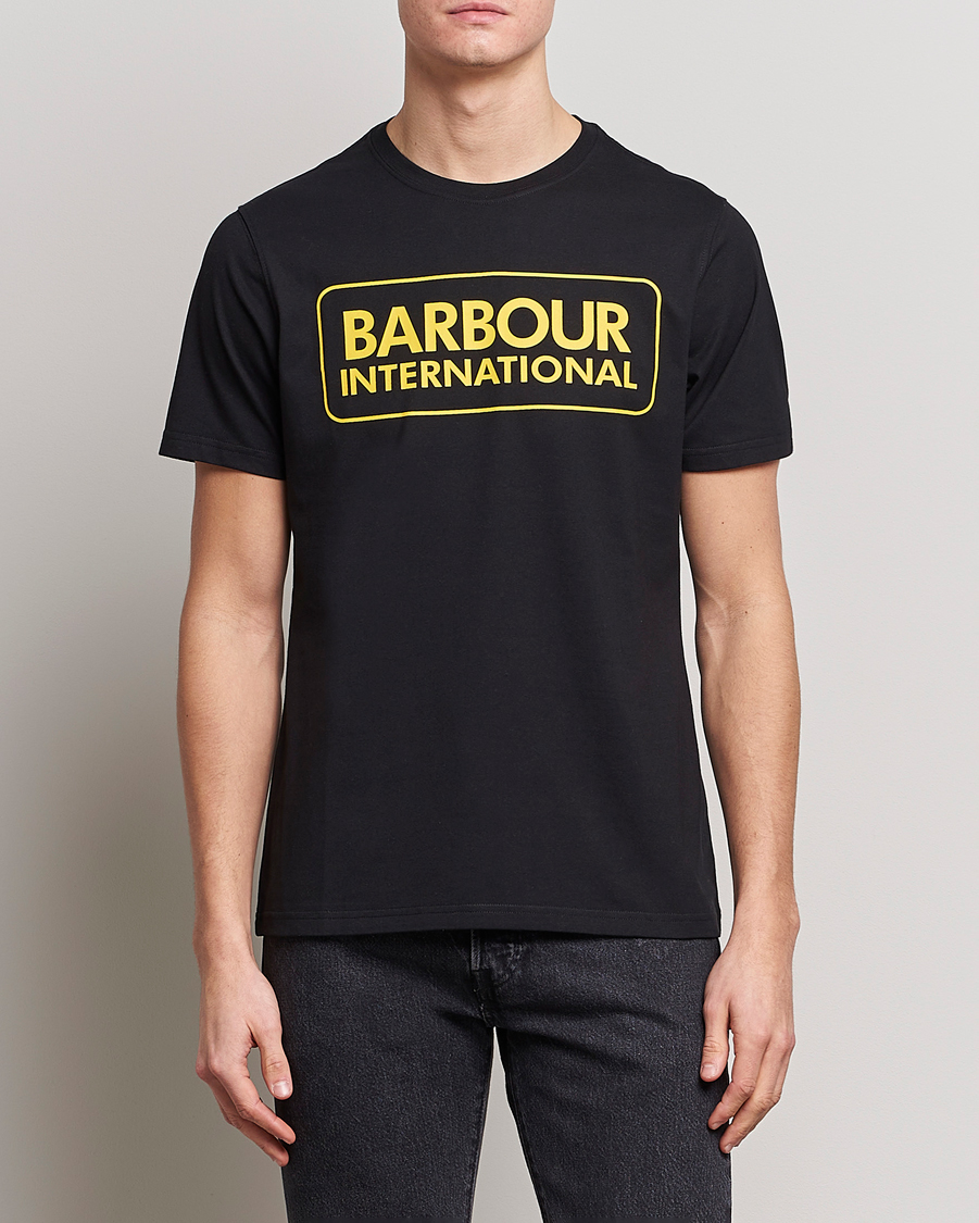 Herre | Sorte t-shirts | Barbour International | Large Logo Crew Neck Tee Black