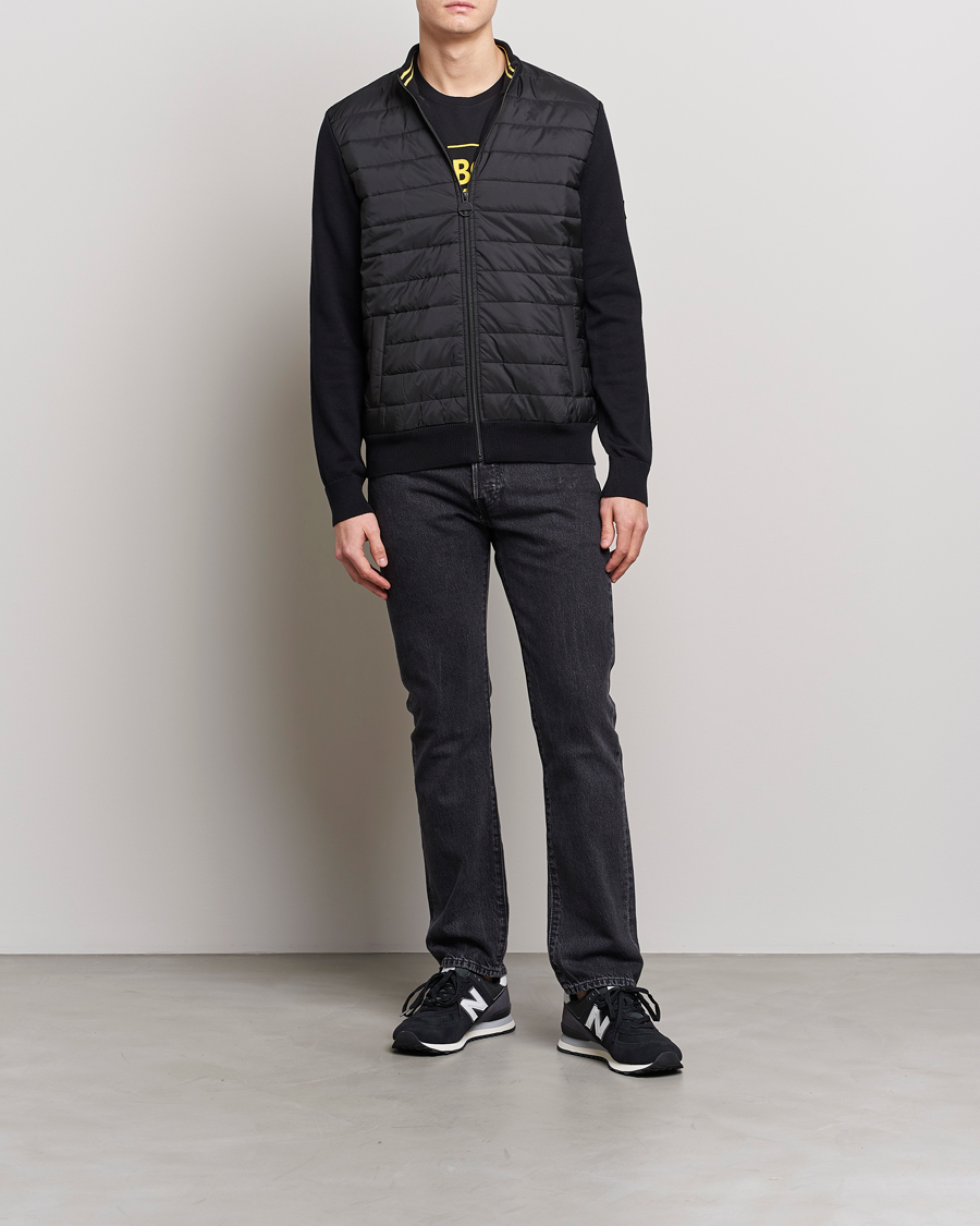 Herre |  | Barbour International | Legacy Baffle Zip Through Sweater Black