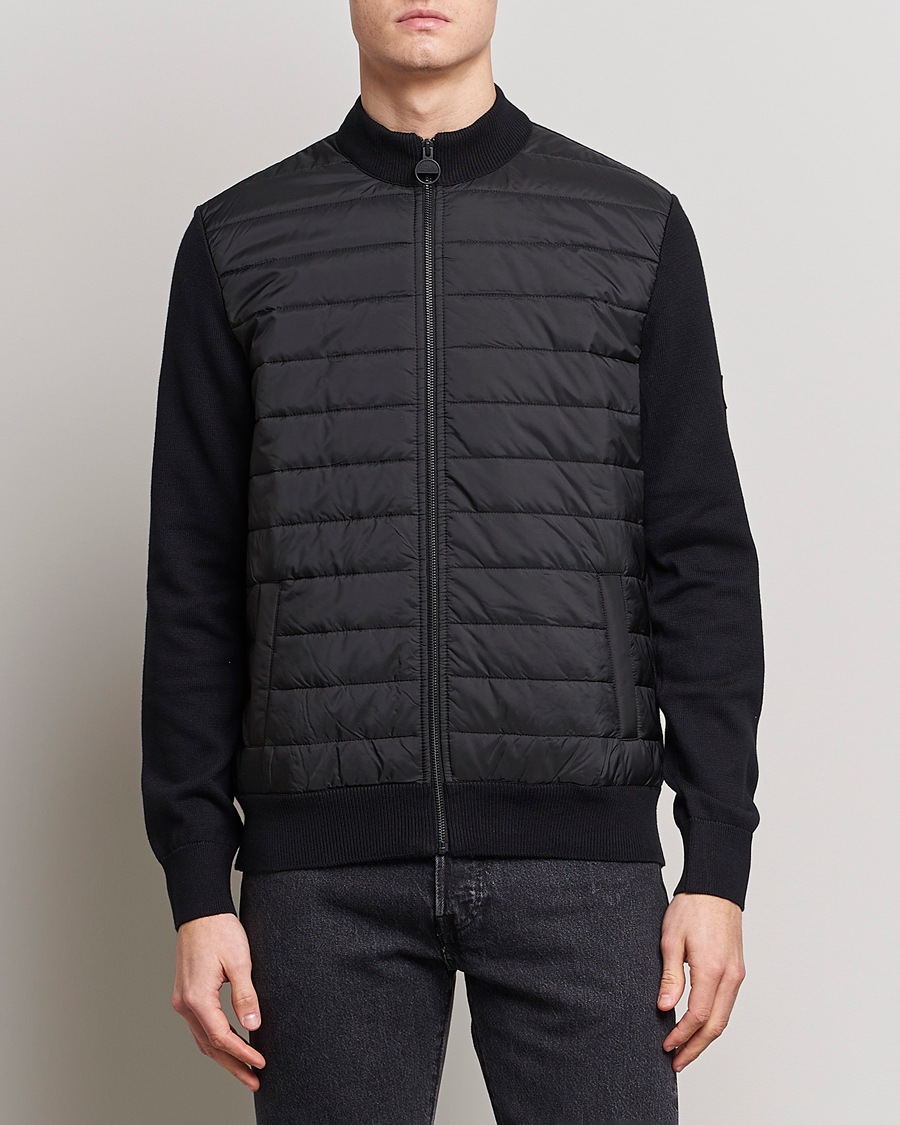 Herr |  | Barbour International | Legacy Baffle Zip Through Sweater Black