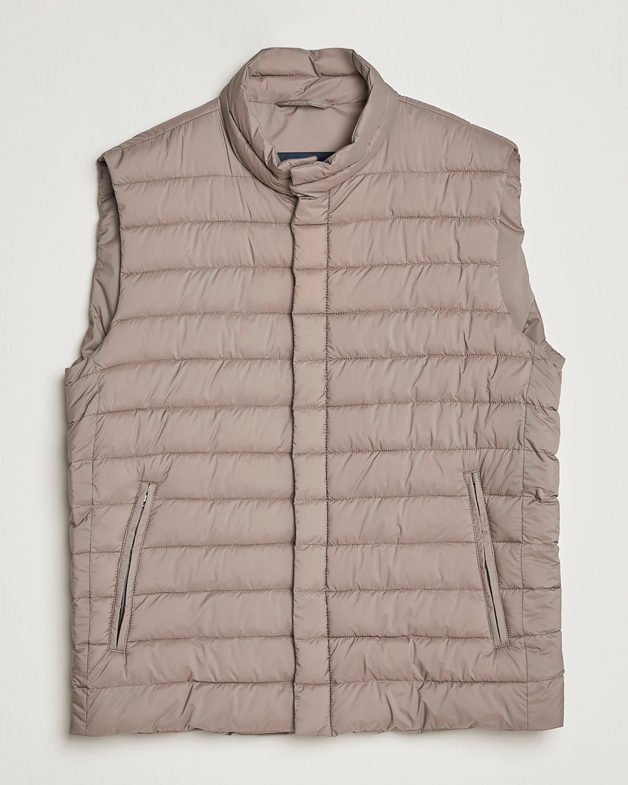 Herre | Veste | Herno | Nuage Matt Nylon Vest Taupe