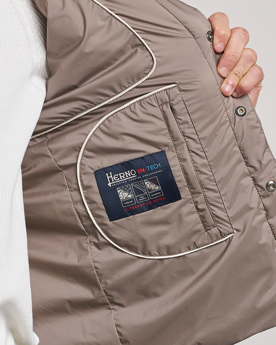 Herre | Veste | Herno | Nuage Matt Nylon Vest Taupe