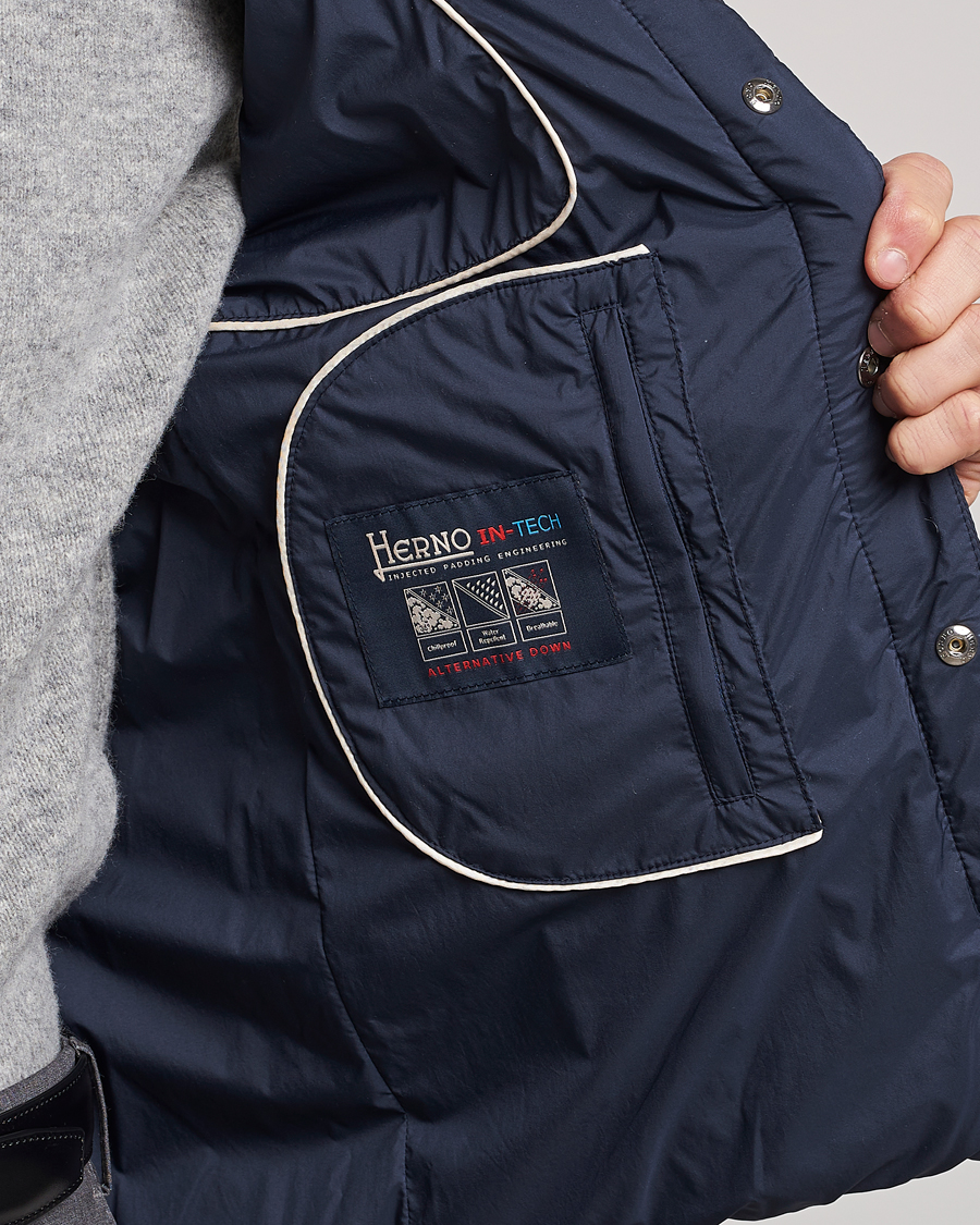 Herre | Veste | Herno | Nuage Matt Nylon Vest Navy