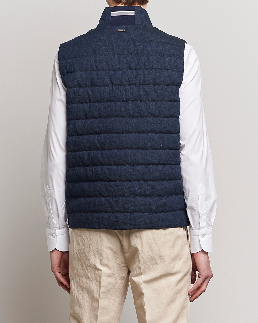Herre | Veste | Herno | Padded Linen Vest Navy