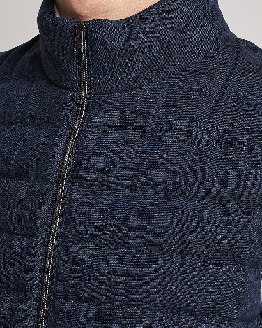 Herre | Veste | Herno | Padded Linen Vest Navy