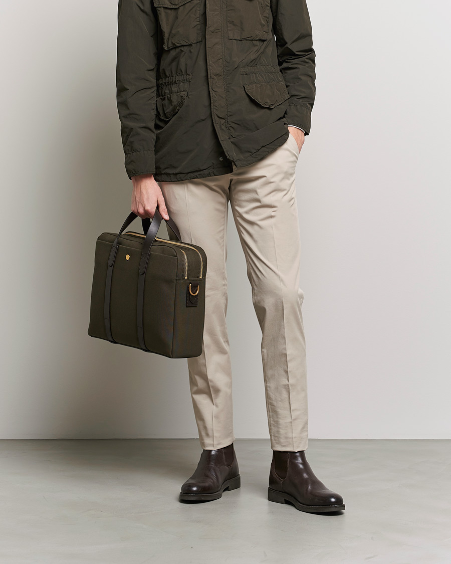Herre | Mismo M/S Endeavour Briefcase Army/Dark Brown | Mismo | M/S Endeavour Briefcase Army/Dark Brown