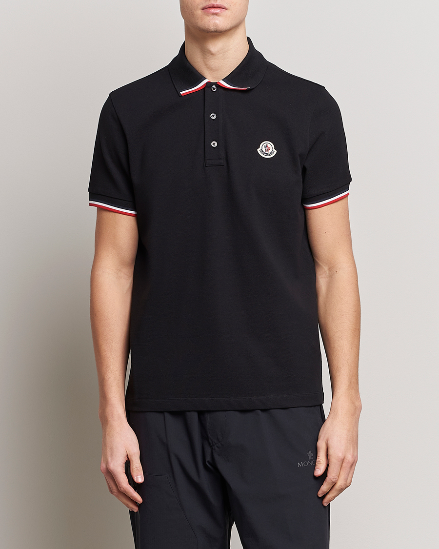Herre | Polotrøjer | Moncler | Tricolor Rib Polo Black