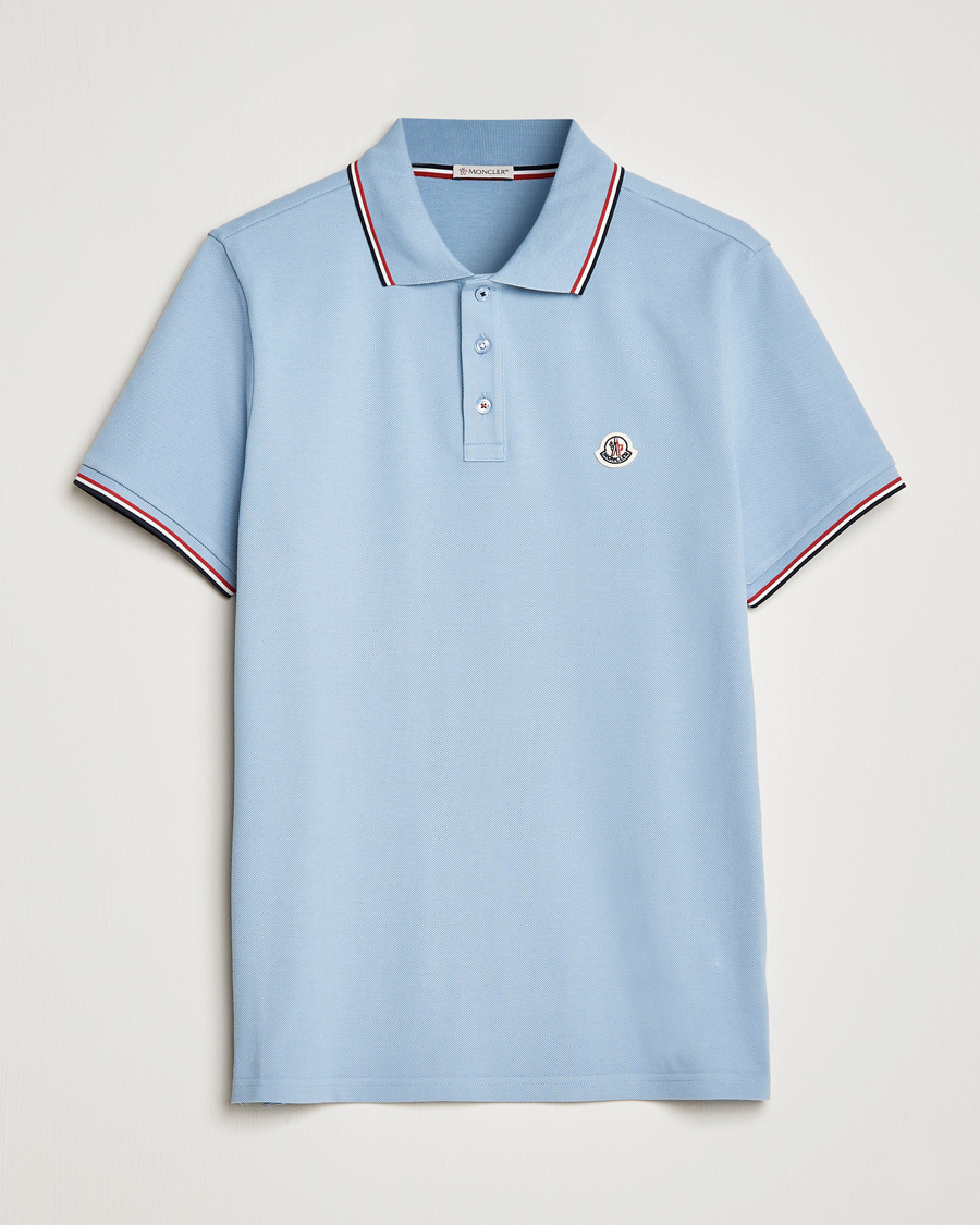 Herre | Polotrøjer | Moncler | Contrast Rib Polo Light Blue