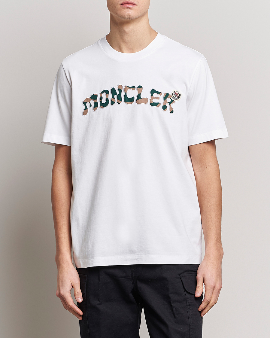 Herre | Moncler | Moncler | Camouflage Lettering T-Shirt White