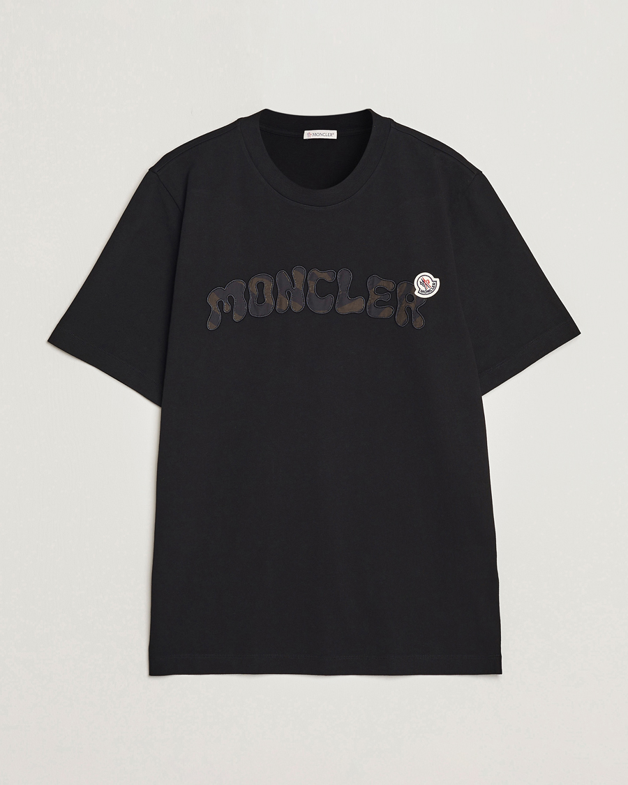 Herre | T-Shirts | Moncler | Camouflage Lettering T-Shirt Black