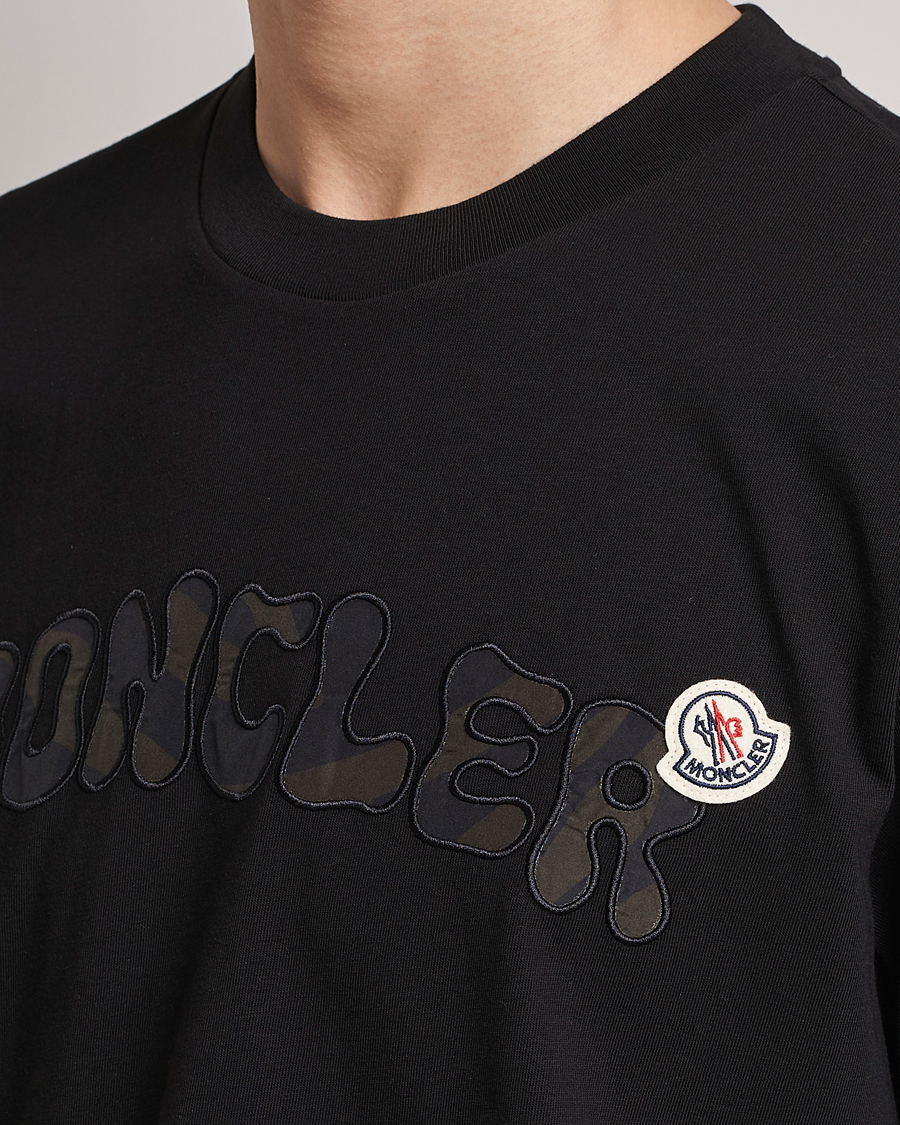 Herre | T-Shirts | Moncler | Camouflage Lettering T-Shirt Black