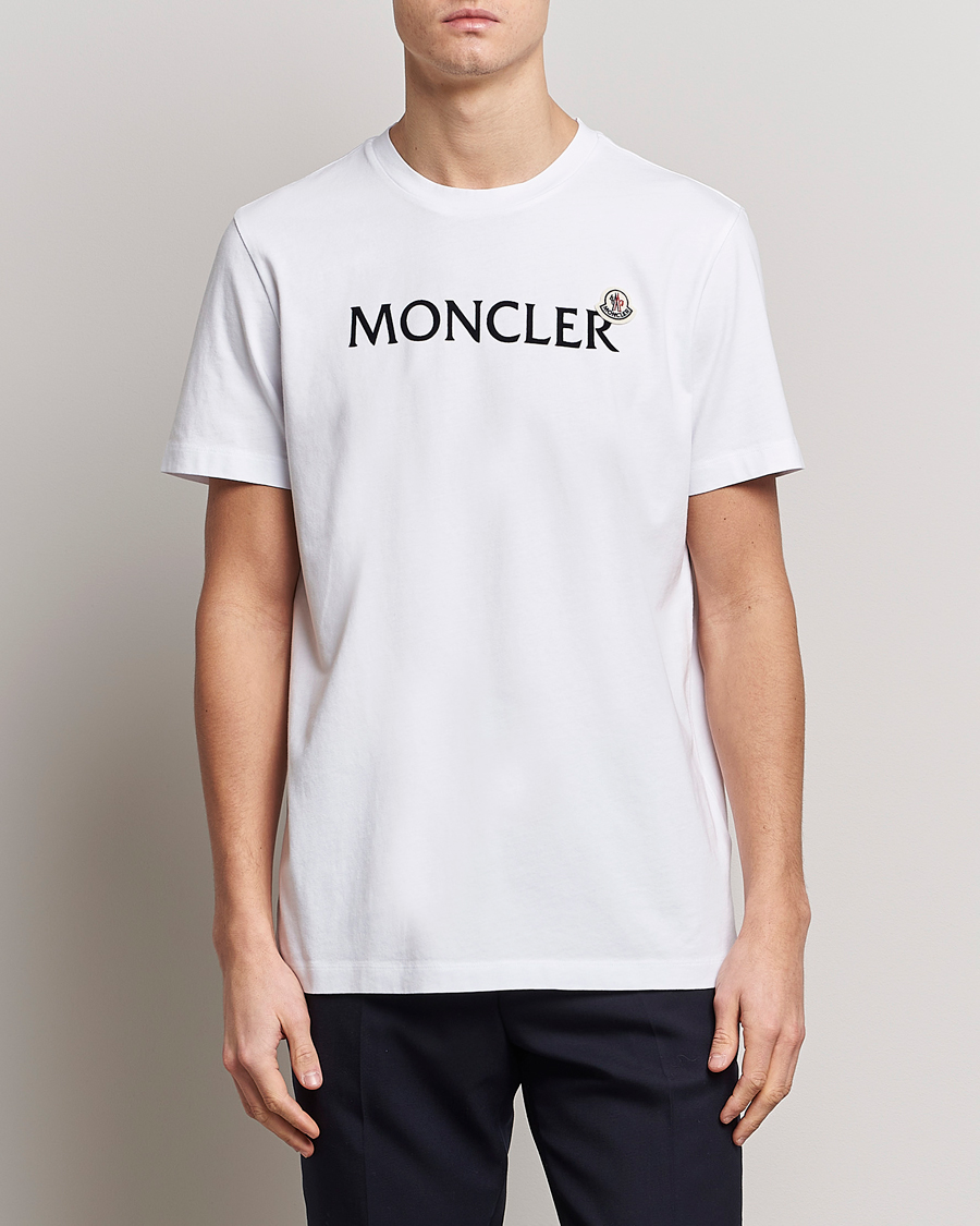 Herre | T-Shirts | Moncler | Lettering T-Shirt White