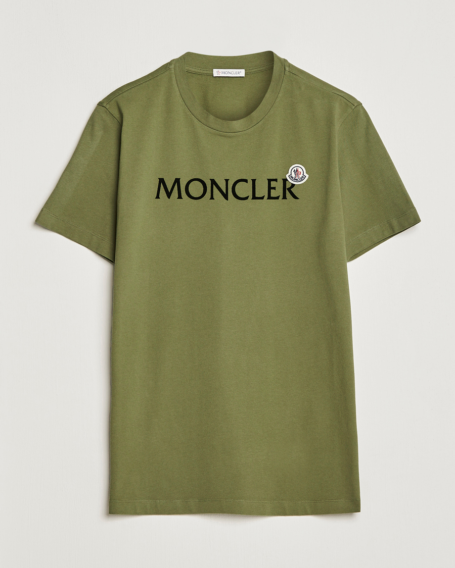 Herre | T-Shirts | Moncler | Lettering T-Shirt Military Green