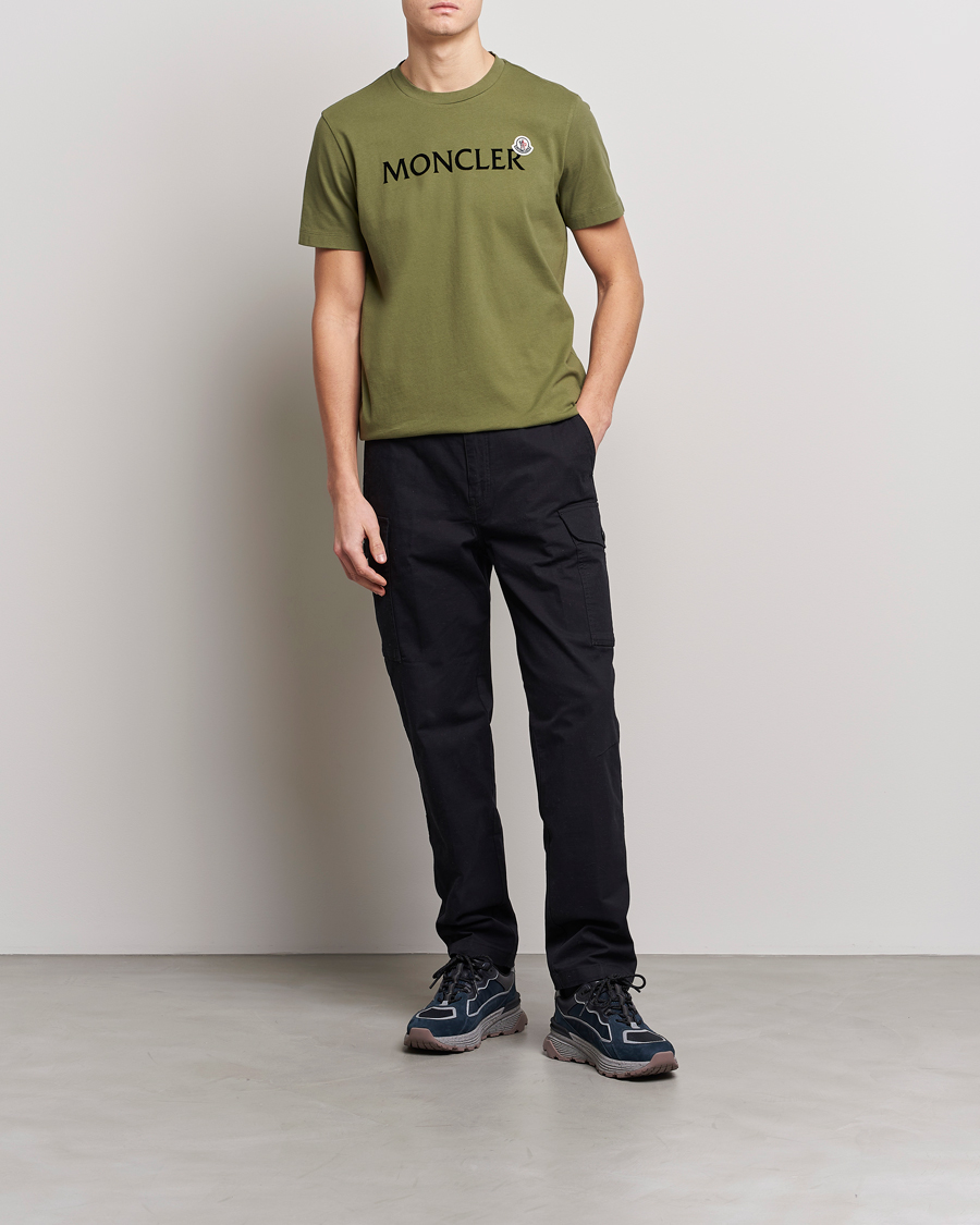 Herre | T-Shirts | Moncler | Lettering T-Shirt Military Green