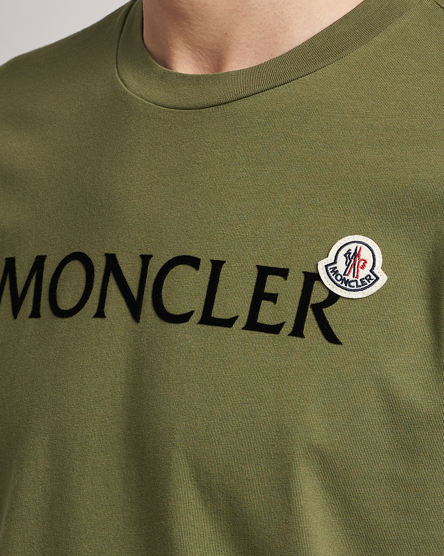 Herre | T-Shirts | Moncler | Lettering T-Shirt Military Green