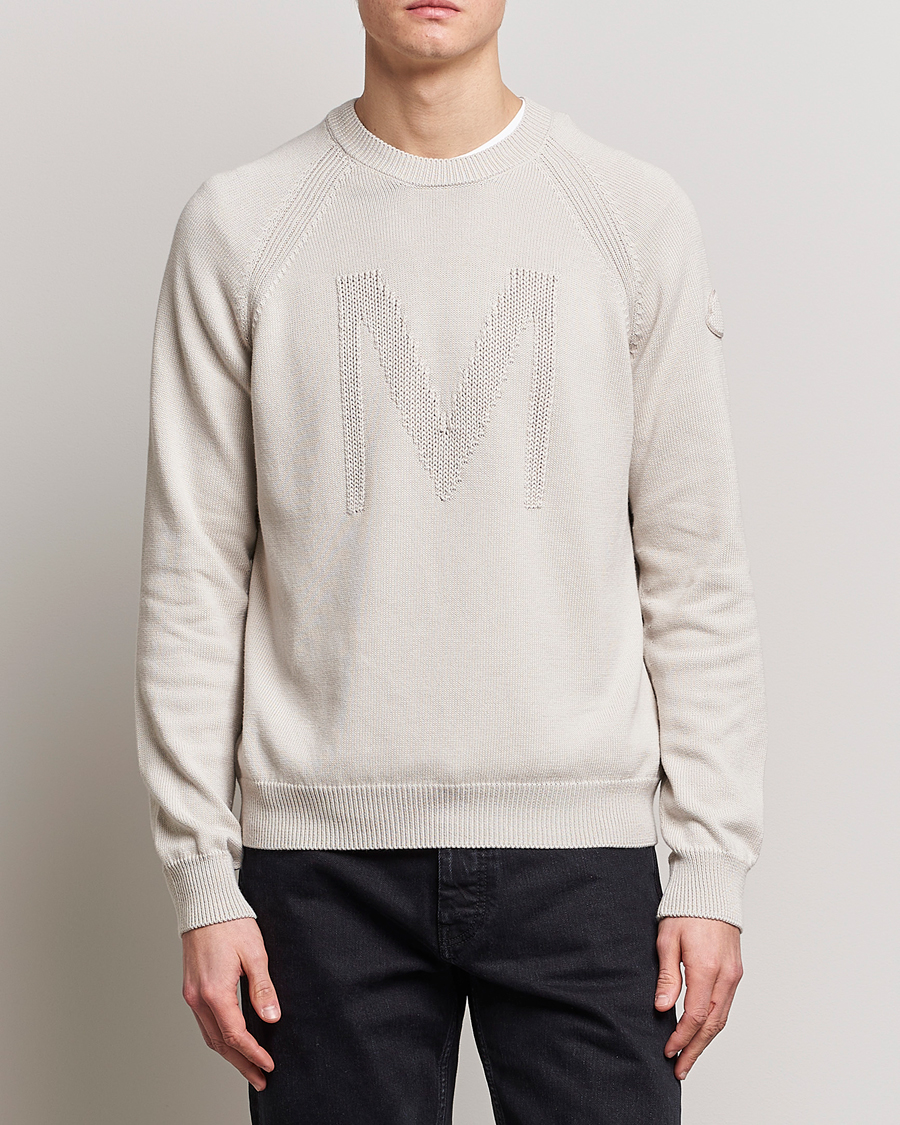 Herre |  | Moncler | Embroidered Sweater Beige
