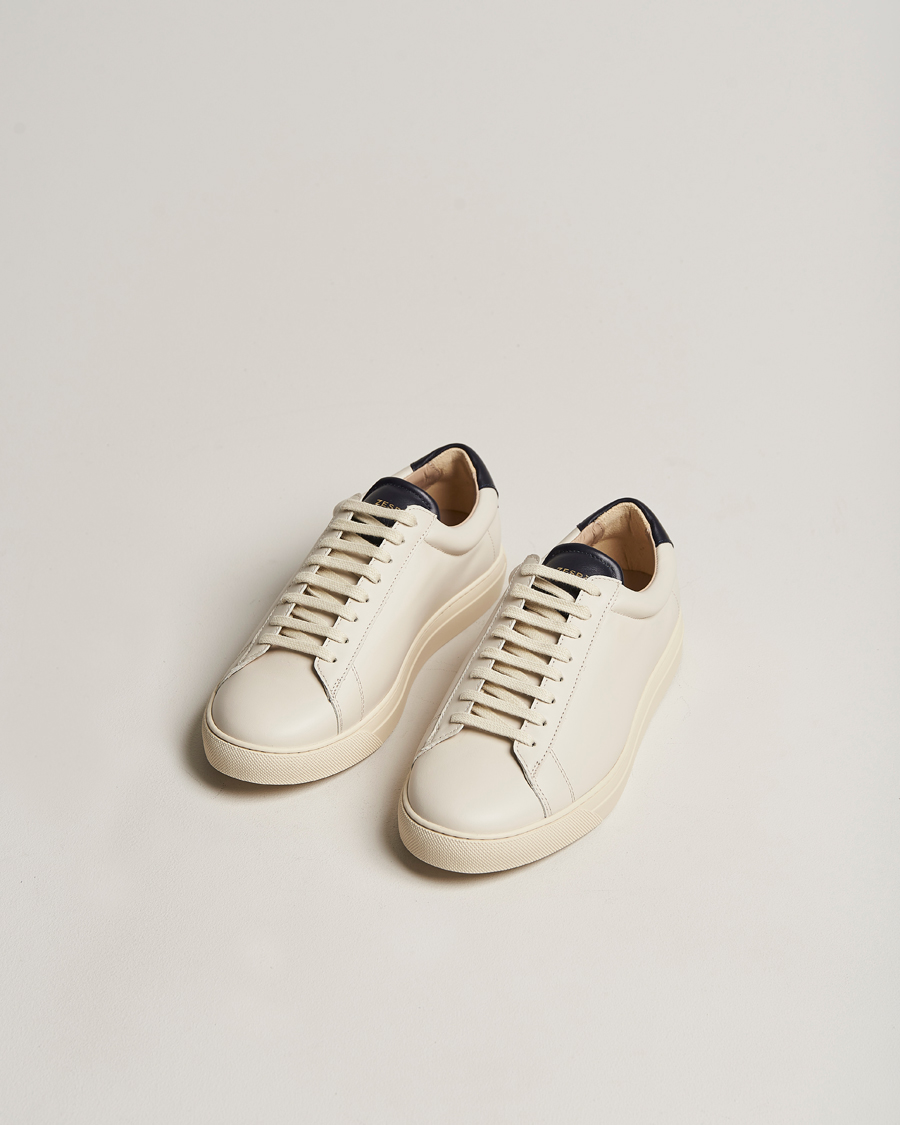 Herre | Sko | Zespà | ZSP4 Nappa Leather Sneakers Off White/Navy