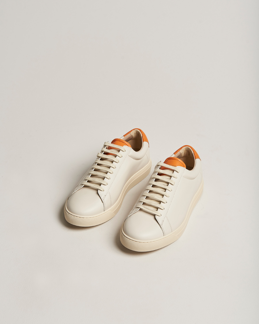 Herre | Sko | Zespà | ZSP4 Nappa Leather Sneakers Off White/Pumpkin