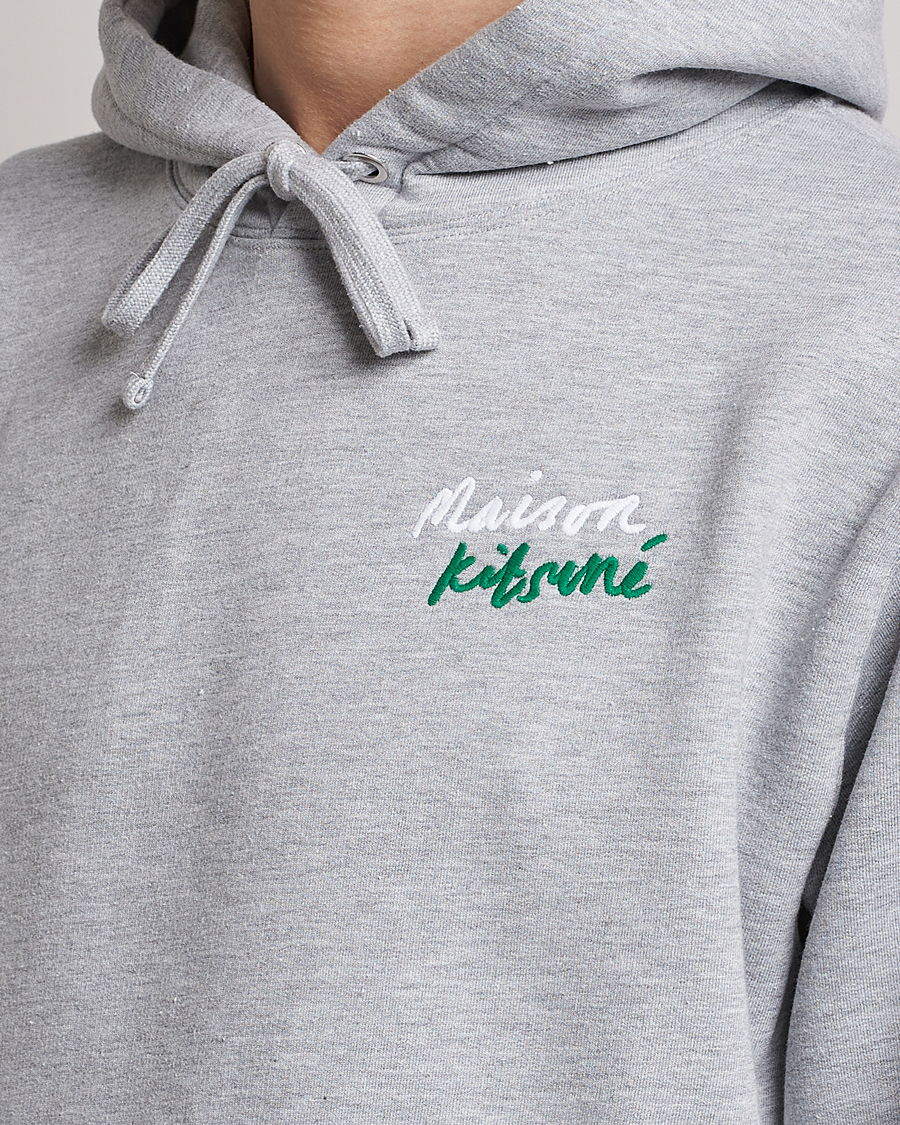 Herre | Trøjer | Maison Kitsuné | Mini Handwriting Hoodie Light Grey Melange