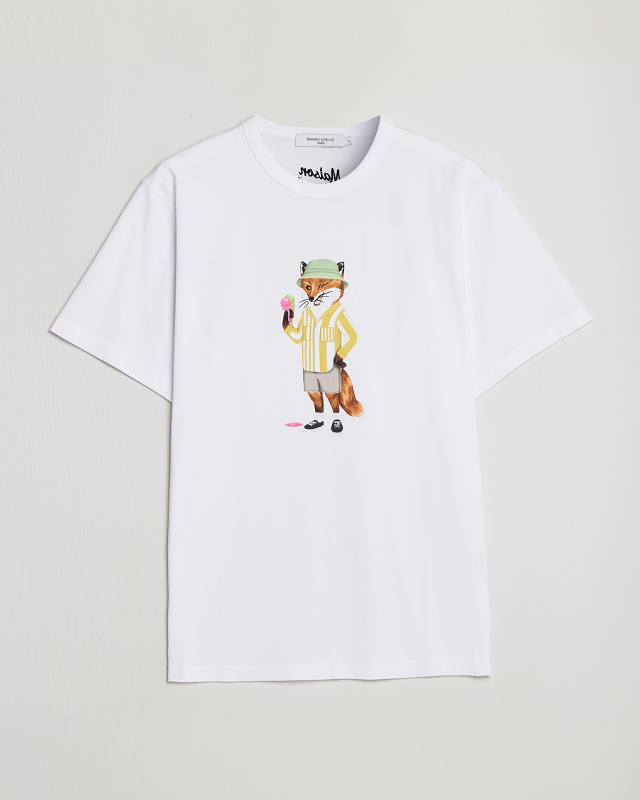 Herre | T-Shirts | Maison Kitsuné | Summer Fox Print Tee White