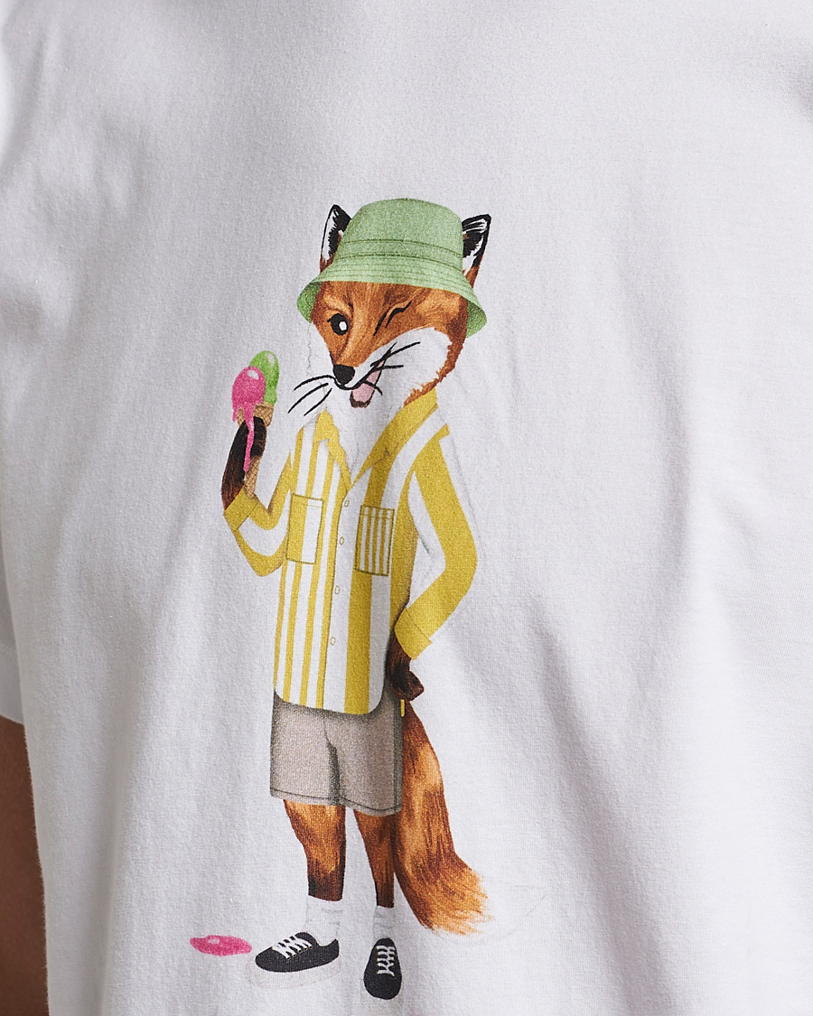 Herre | T-Shirts | Maison Kitsuné | Summer Fox Print Tee White