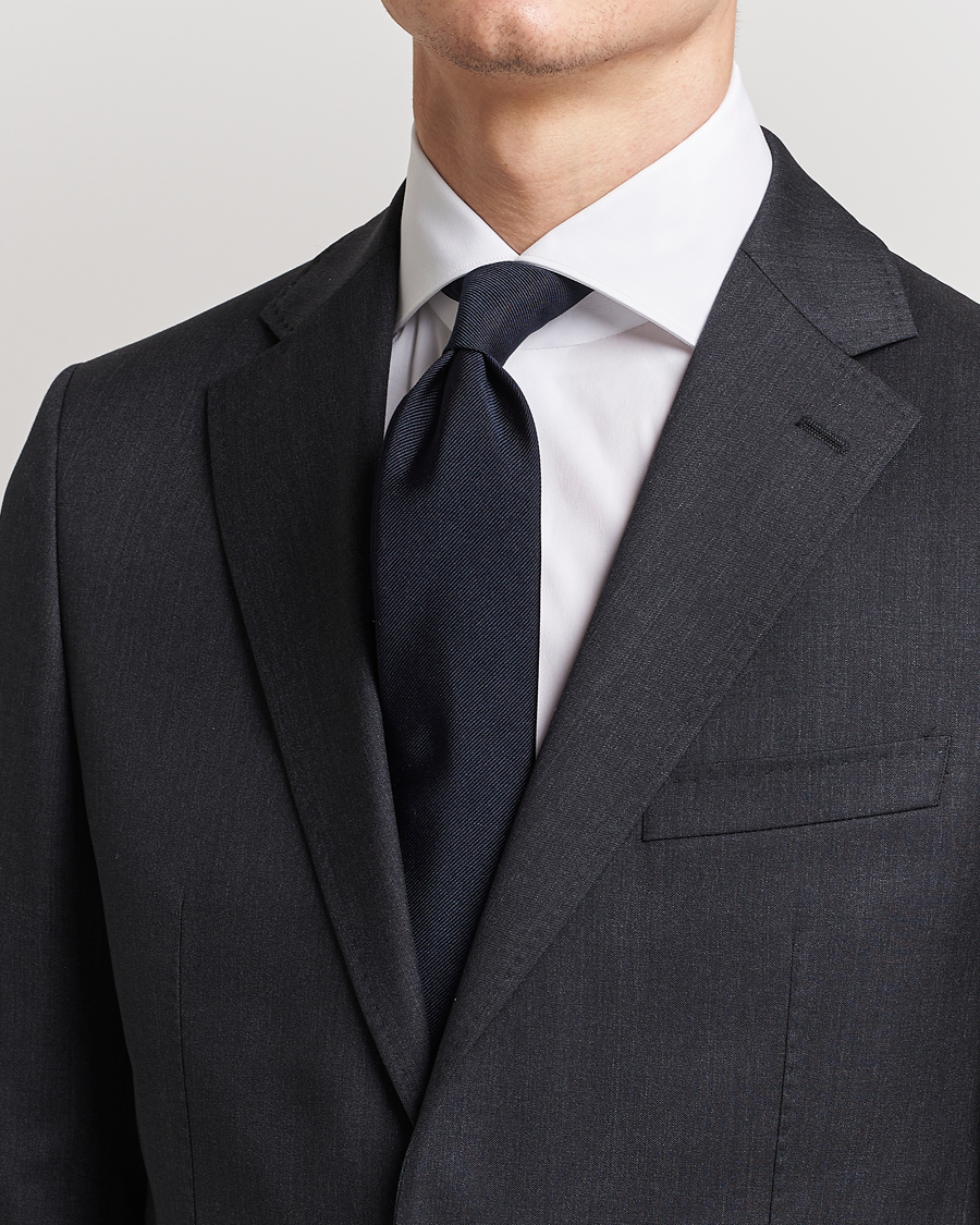 Herre | Mørkt tøj | BOSS BLACK | Silk 7,5 cm Tie Dark Blue