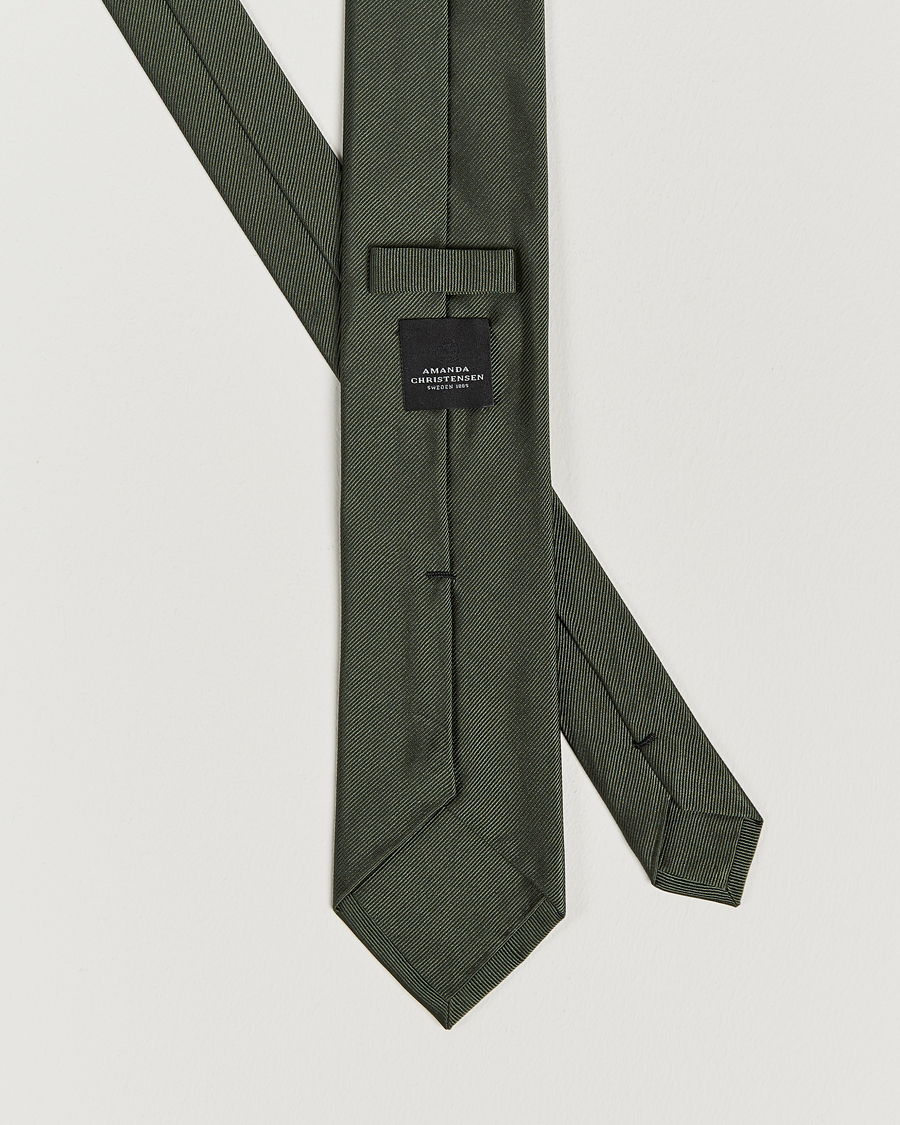 Herre | Amanda Christensen Plain Classic Tie 8 cm Olive | Amanda Christensen | Plain Classic Tie 8 cm Olive