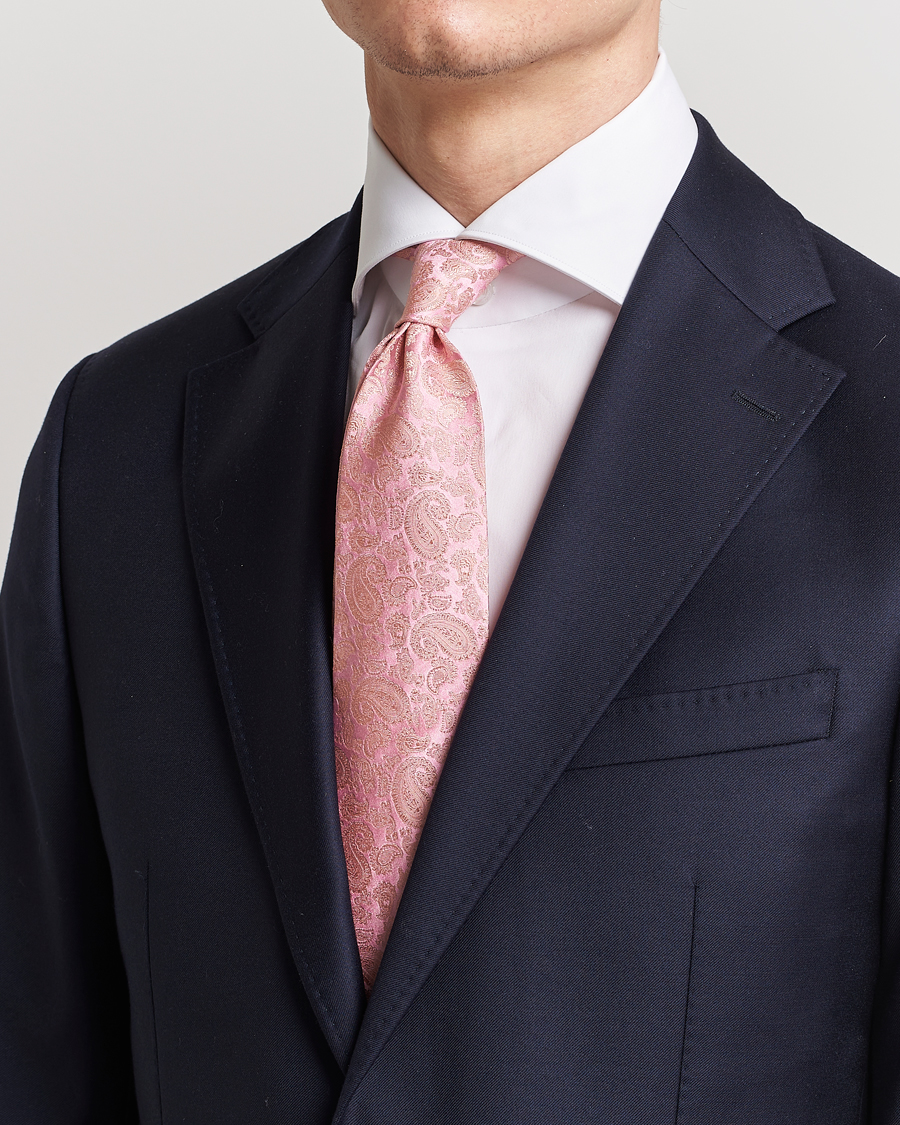 Herre | Snart på lager | Amanda Christensen | Silk Tonal Paisley Tie 8 cm Powder Pink