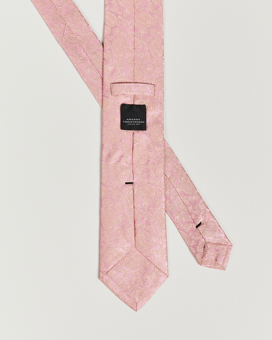 Herre | Slips | Amanda Christensen | Silk Tonal Paisley Tie 8 cm Powder Pink