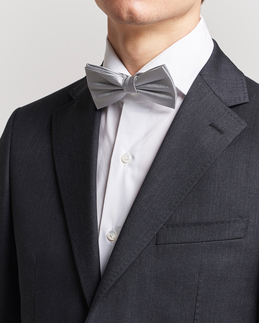 Men | Bow Ties | Amanda Christensen | Pre Tie Silk Silver